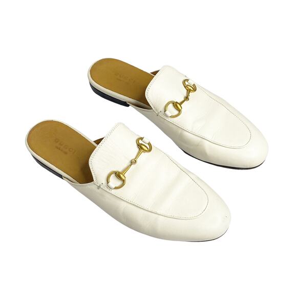 GUCCI Authentic Princetown mule loafer gold white horse bit 8.5 - Picture 2 of 12